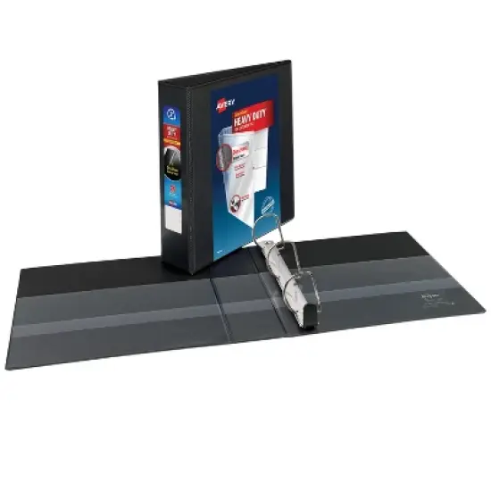 Avery Heavy-Duty View 3 Ring Binders, 2" One Touch Slant Rings, 4 Black Binders (79872) image {1}