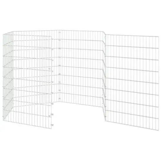 vidaXL Free Range Animal Enclosure - Galvanized Iron 6-Panel Pet Cage 21.3"x31.5" DIY Rabbit Hutch Outdoor Bunny Playpen image {4}