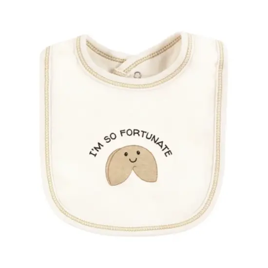 Touched by Nature Unisex Baby Organic Cotton Bibs, Fortune Cookie, One Size image {2}