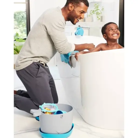 Skip Hop Moby Stowaway Bath Toy Bucket - Gray image {5}
