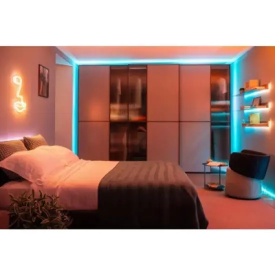 Twinkly Flex 7ft, LED Tube Multi Color, RGB LED Strip Flexible, Compatible with Alexa & Google, 16 M+ Colors, USB C Power, App Mapping, White Wire image {4}