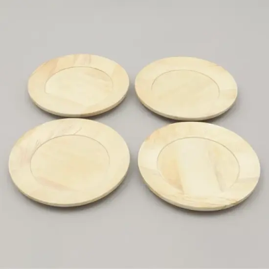 13" Handcrafted Wood Charger Plate Wooden Dinning Placemat Artisan Wood Tableware image {7}
