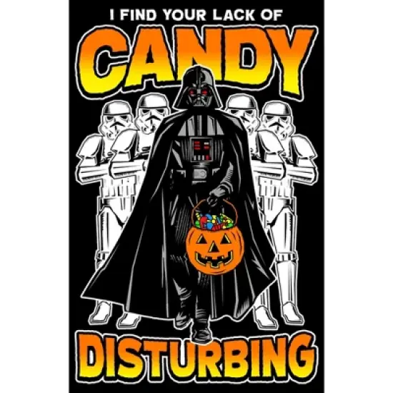 Boy's Star Wars Halloween Darth Vader and Stormtroopers I Find Your Lack of Candy Disturbing T-Shirt image {1}