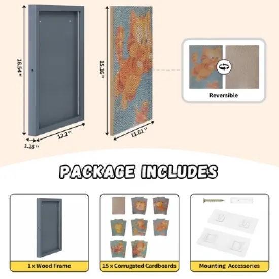 Sandinrayli Cardboard Cat Scratcher, Replaceable Cat Scratch Pads with Wooden Frame image {1}