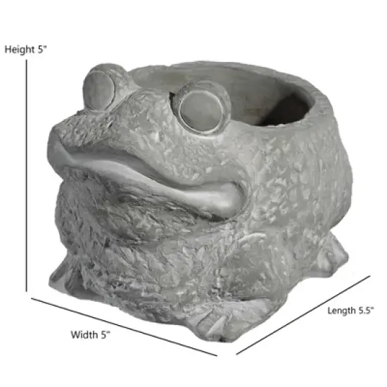 Classic Home and Garden Cement Buddies Indoor/Outdoor Planter with Drainage Hole, Frog image {4}