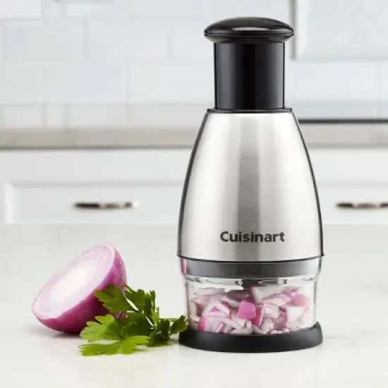 Cuisinart Silver Push Chopper: Stainless Steel Manual Food & Vegetable Chopper, Dishwasher-Safe, 4-Piece Set image {8}