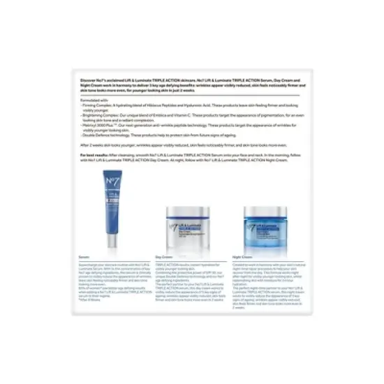 No7 Lift & Luminate Triple Action 3-Piece Skincare System - 3ct image {2}