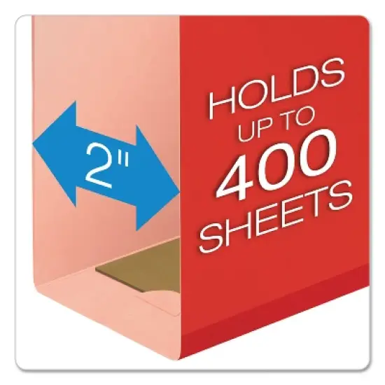 Pendaflex Reinforced 2" Extra Capacity Hanging Folders 1/5 Tab Letter Red 25/Box 4152X2RED image {1}