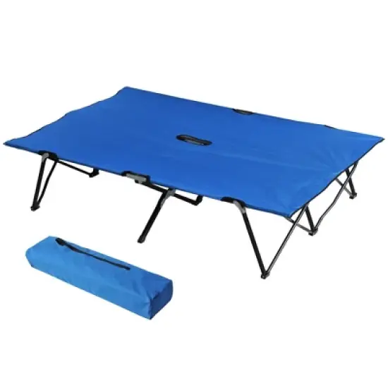 Outsunny 2 Person Folding Camping Cot, Portable Sleeping Cot with Carry Bag image {6}