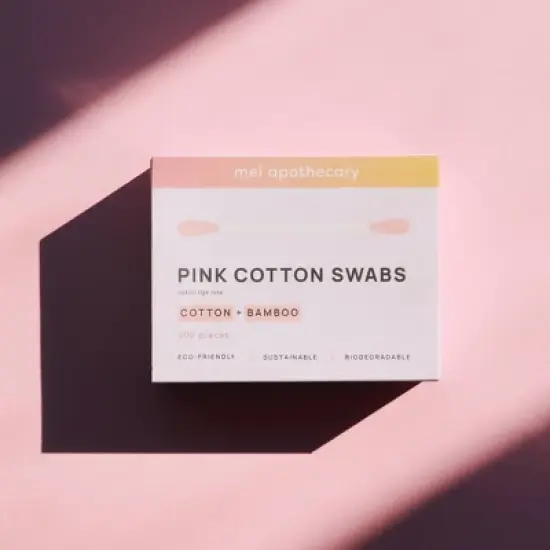 Mei Apothecary Biodegradable Pink Cotton Swabs - 200ct image {3}