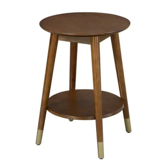 Wilson Mid-Century Modern Round End Table with Bottom Shelf - Breighton Home image {11}