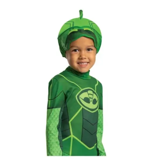 Toddler PJ Masks Gekko Classic Halloween Costume Jumpsuit with Headpiece 4-6 image {2}