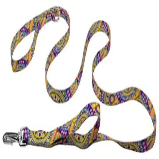 Country Brook Petz Yellow Boho Mandala Deluxe Reflective Dog Leash image {4}