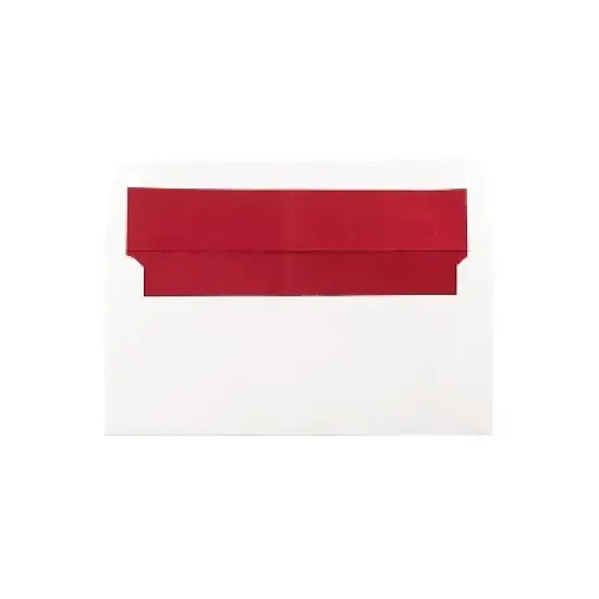 JAM Paper 3 7/8 x 8 1/8 Foil Lined Invitation Envelopes White with Red Foil 71565I image {2}