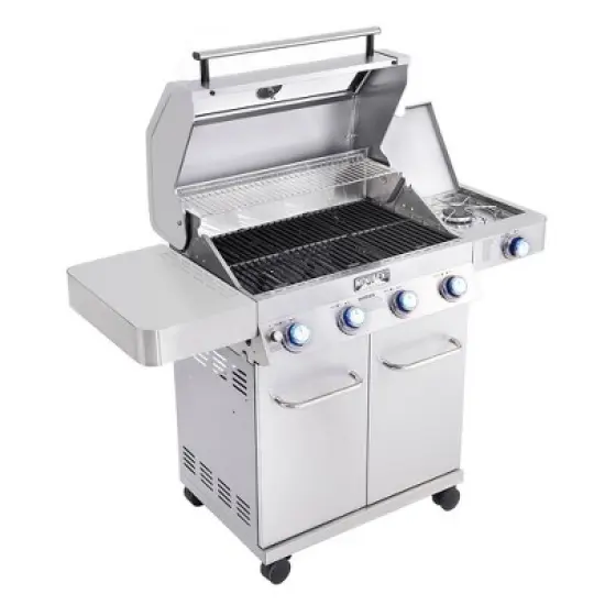 4-Burner Propane Stainless Steel Gas Grill with ClearView Lid Model 41847NG - Monument Grills image {3}