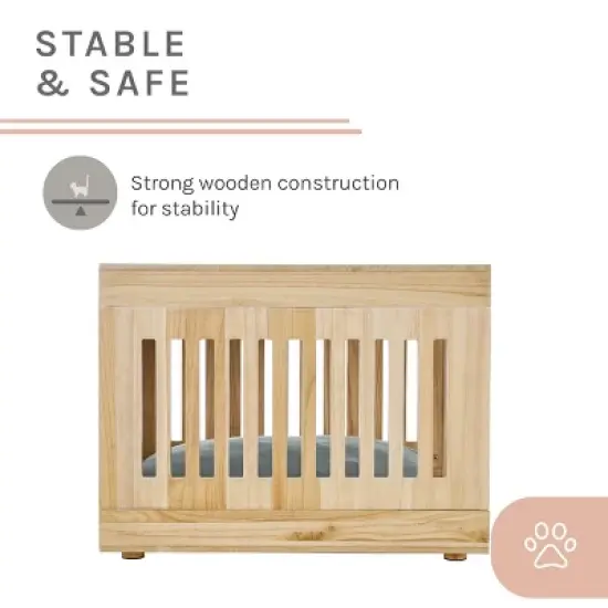 Sam's Pets 25" Charlie Dog Crate In Natural Oak image {4}