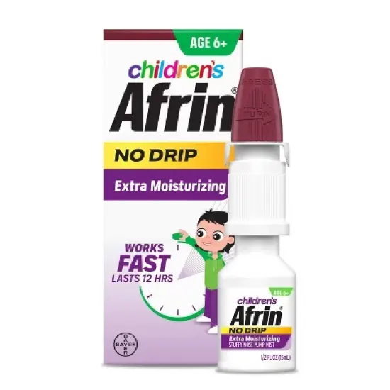 Children's Afrin No Drip Extra Moisturizing 12 hour Stuffy Nose Nasal Spray - 6+years - 0.5 fl oz image {7}