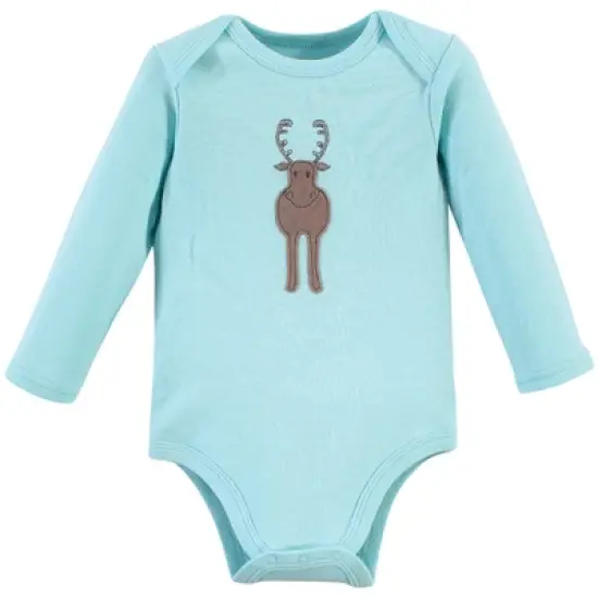 Hudson Baby Cotton Long-Sleeve Bodysuits 5pk, Gray Forest image {4}