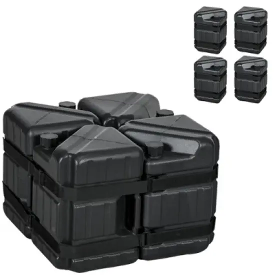 Outsunny Straight Leg Canopy Weights, Tent Weights Set of 4, Water or Sand Filled, with Built-in Handles and Secure Straps image {6}