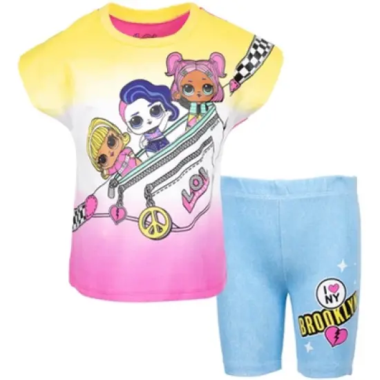 L.O.L. Surprise! Girls Graphic T-Shirt and Bike Shorts Set Toddler to Big Kid image {10}