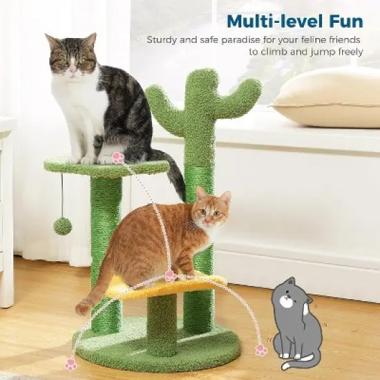 Multi-Level Indoor Cat Tree with Perch & Ball & Scratching Posts image {7}