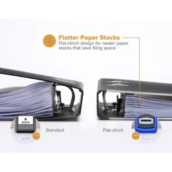 Bostitch Flat Clinch Stapler, 40 Sheets, Metallic Blue image {6}