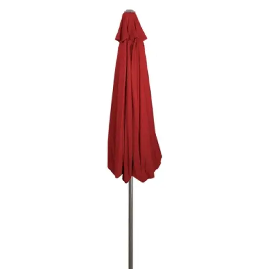 Northlight 9ft Outdoor Patio Market Umbrella with Hand Crank and Tilt, Red image {6}