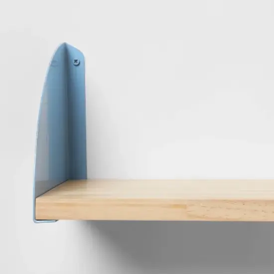 Wood Kids' Shelf with Metal Brackets Blue - Pillowfort&trade; image {3}