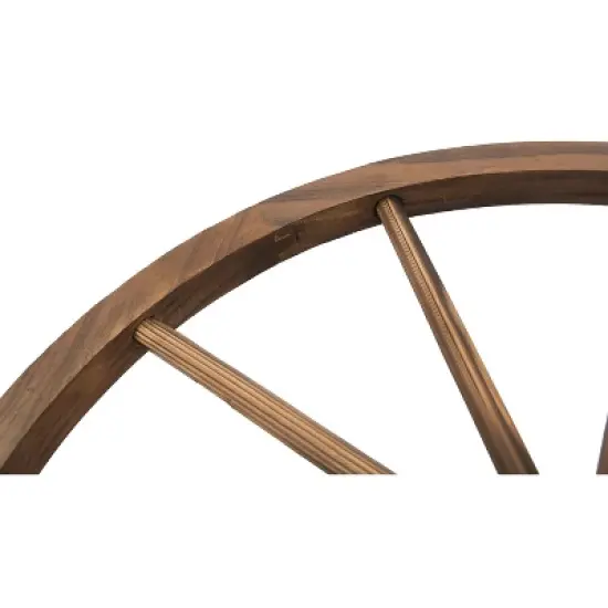 Outsunny 3.3ft Wooden Garden Bridge Arc Footbridge with Half-Wheel Style Railings & Solid Fir Construction, Stained Wood image {7}