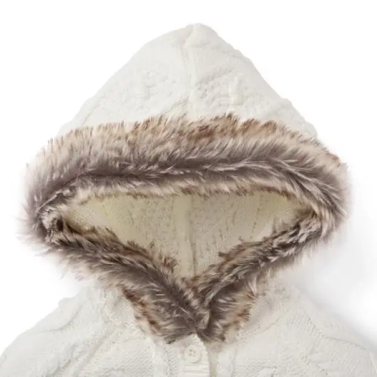 Hope & Henry Baby Faux Fur Hooded One Piece image {1}