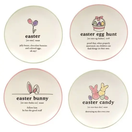 Certified International (Set of 4) 6" Easter Words Canape Plates image {7}