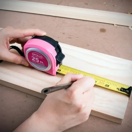 Apollo Tools 25' DT5002P Tape Measure Pink: 25ft Plastic Ruler, Small Measuring Tool, Lifetime Warranty image {3}