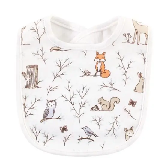 Hudson Baby Infant Girl Cotton Bibs, Enchanted Forest, One Size image {7}