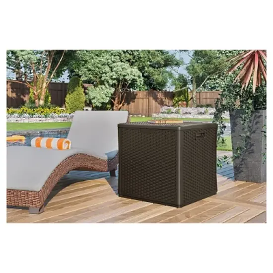 Suncast Storage Cube Resin Wicker 60 Gallon image {2}