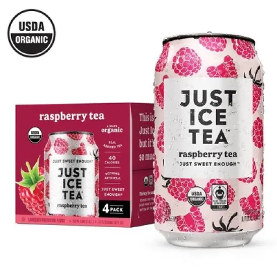 JUST ICE TEA Raspberry Black Tea - 4pk/12 fl oz Cans image {7}