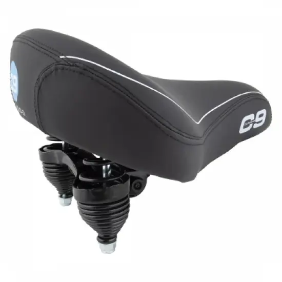 Cloud-9 Unisex Bicycle Comfort Seat Cruiser - Black Vinyl Cover Steel Rails image {4}