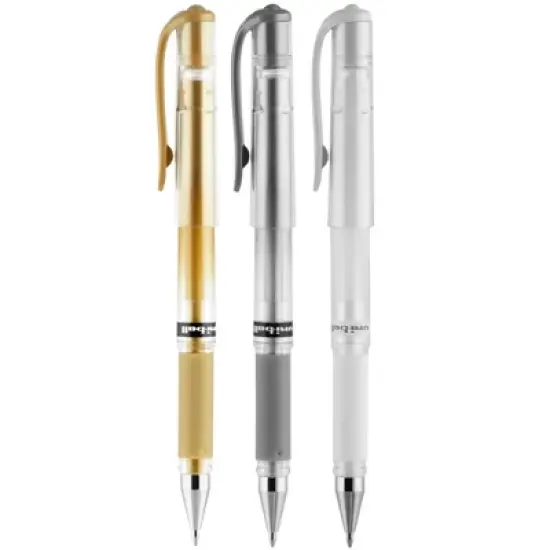 uni Gel Impact Metallic Stick Pens, 1.0 mm Bold Tip, Assorted Colors, Set of 3 image {2}
