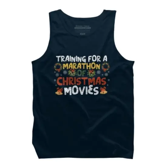 Men's Design By Humans Training For A Marathon Of Christmas Movies By Thingsandthings Tank Top image {5}