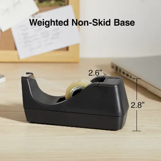 Staples Desktop Tape Dispenser Black 130674 image {3}