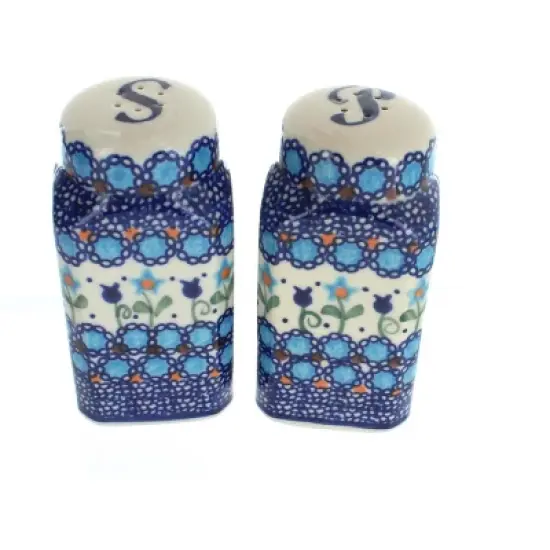 Blue Rose Polish Pottery 320 Vena Large Salt & Pepper Shakers image {9}