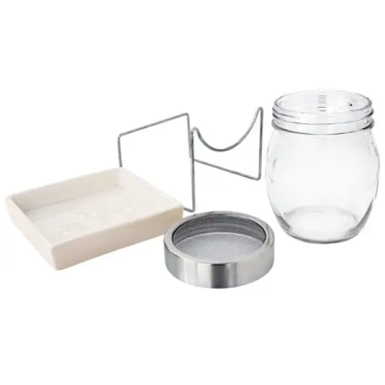 Tribest GEO Sprouting Jar System with Stainless Steel Rack and Ceramic Base Plate &ndash; Clear image {6}