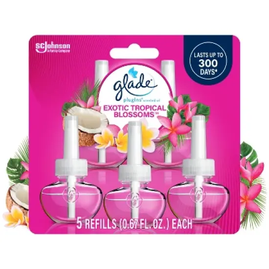 Glade PlugIns Scented Oil Air Freshener Refills - Exotic Tropical Blossoms - 3.35oz/5pk image {16}