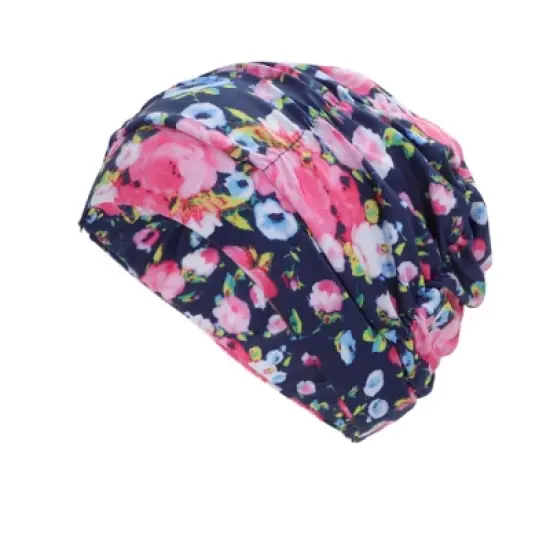 Unique Bargains Nylon Floral Pattern Swimming Cap Pink 1 Pc image {6}