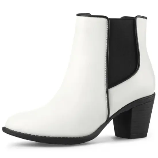 Allegra K Women's Chunky Heel Chelsea Ankle Boots image {7}