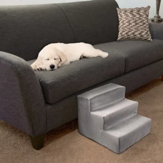 Pet Adobe High-Density Foam Stairs for Pets with Three 4" Steps - Gray image {3}