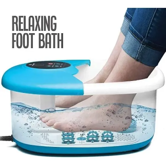 Foot Spa Massager with Heat, 14 Rollers in Foot Shape - 5 in 1 Foot Bath Massager for Tired Feet & Stress Relief - MedicalKingUsa image {1}