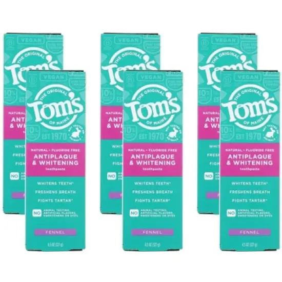 Tom's Of Maine Anitplaque and Whitening Toothpaste Fennel - Case of 6/4.5 oz image {4}
