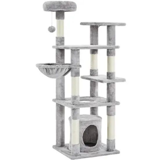 Yaheetech 56.5inch Multilevel Cat Tree Cat Tower with Scratching Posts image {6}