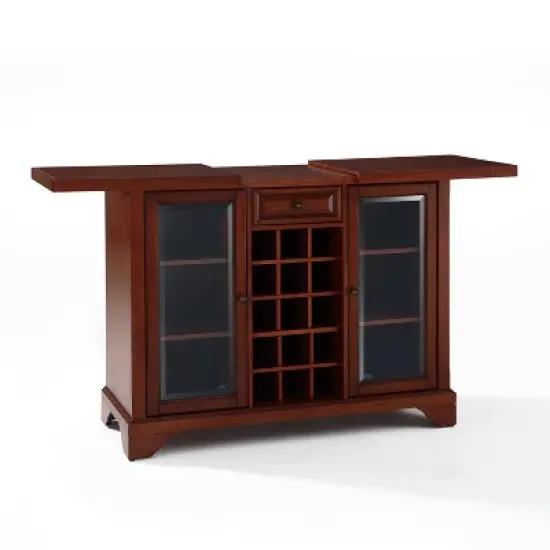 Lafayette Sliding Top Bar Cabinet Mahogany - Crosley image {6}