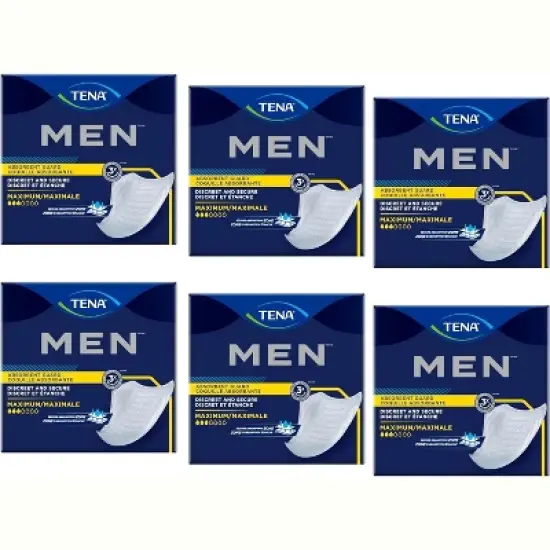 TENA MEN Maximum Guard Incontinence Pad for Men, Moderate Absorbency, Case of 120 image {1}